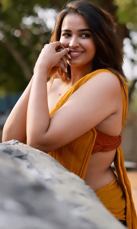 Pujita Ponnada Radiates Sunshine Charm in Mustard Drape