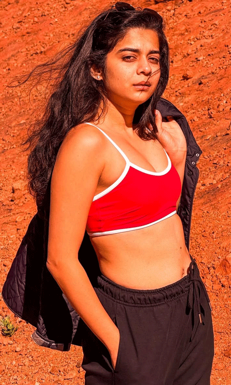 Mithila Palkars Adventurous Look in Red Rock Radiance