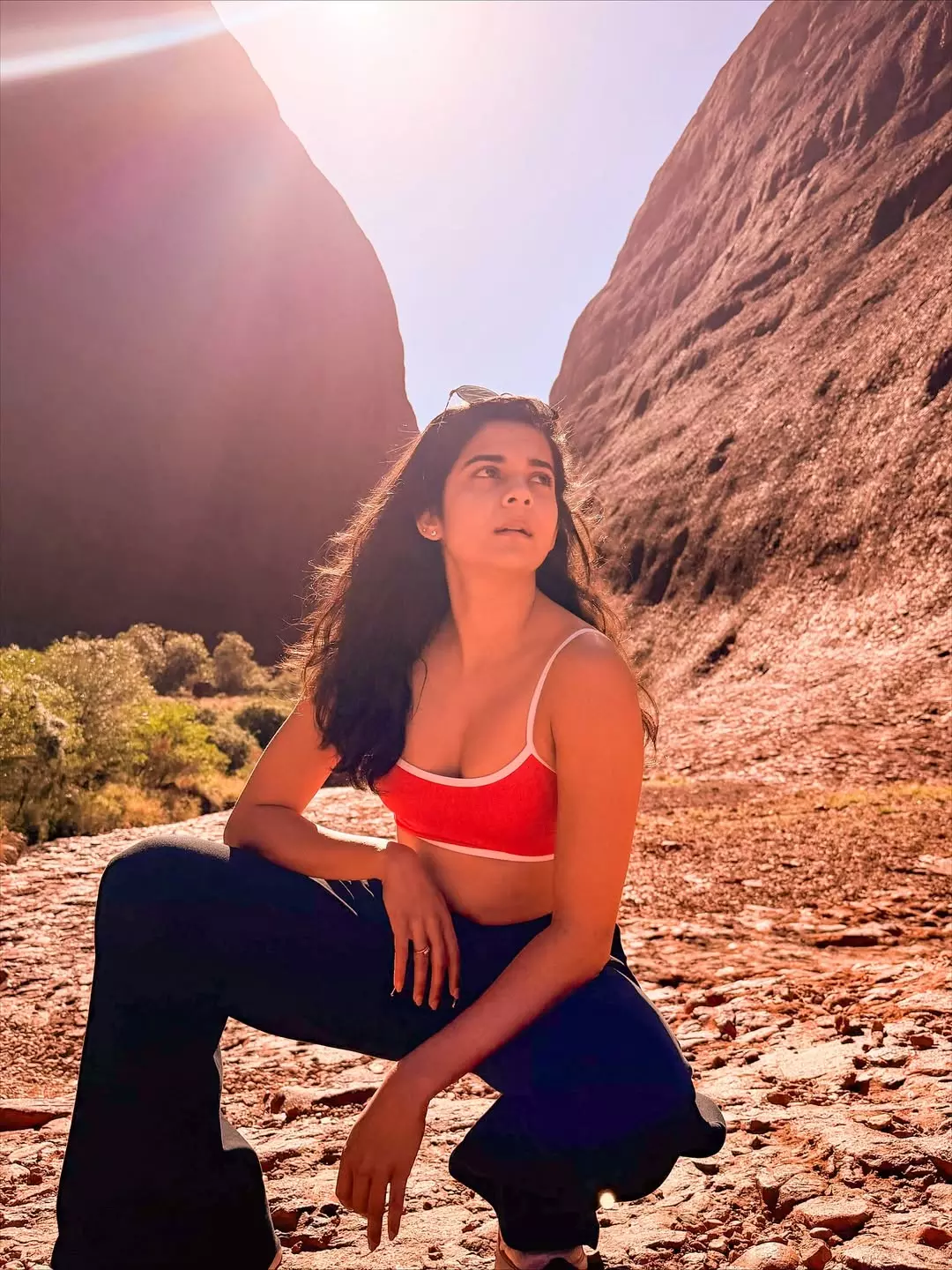 Mithila Palkars Adventurous Look in Red Rock Radiance