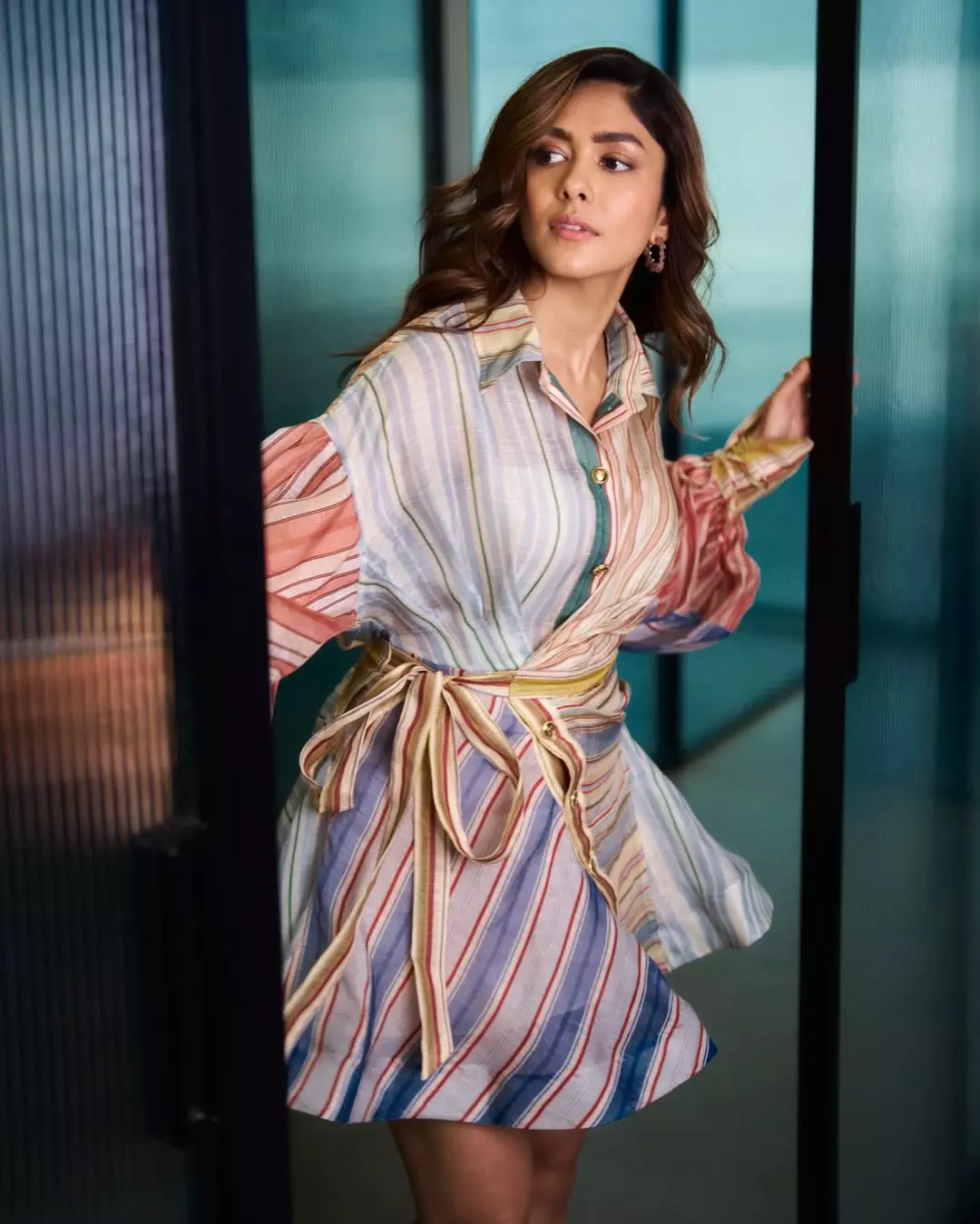 Mrunal Thakur Sets Major Fashion Goals in Striped Elegance