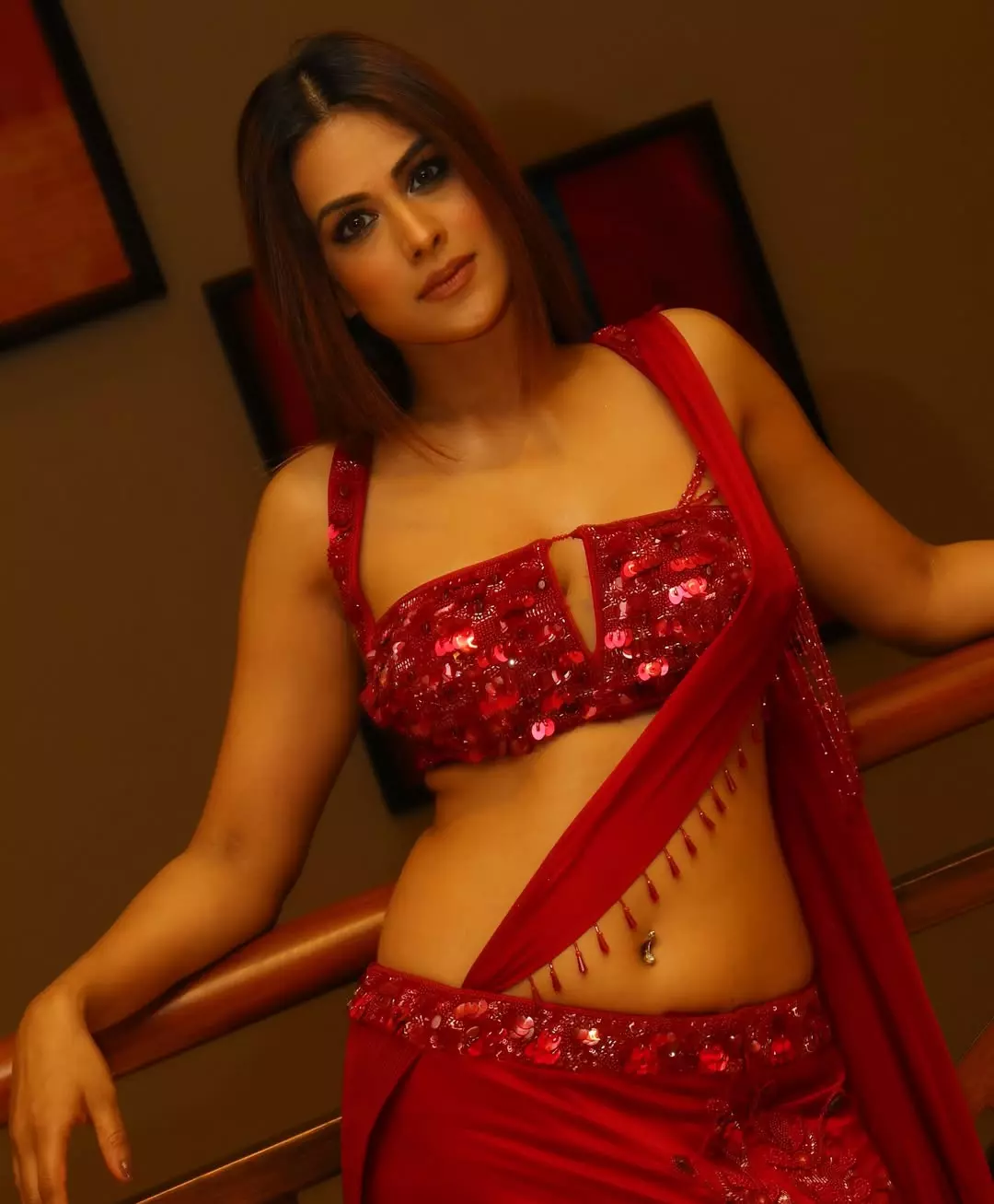 Nia Sharma Turns Heads in Stunning Red Lehenga Look