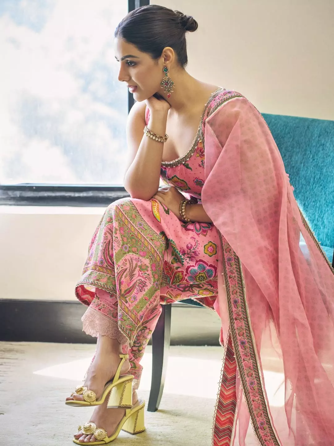 Samyuktha Menon Stuns in Vibrant Pink Floral Look