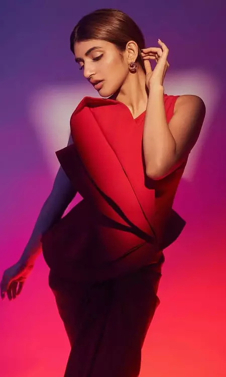 Sreeleela Shines in Red Avant-Garde Look