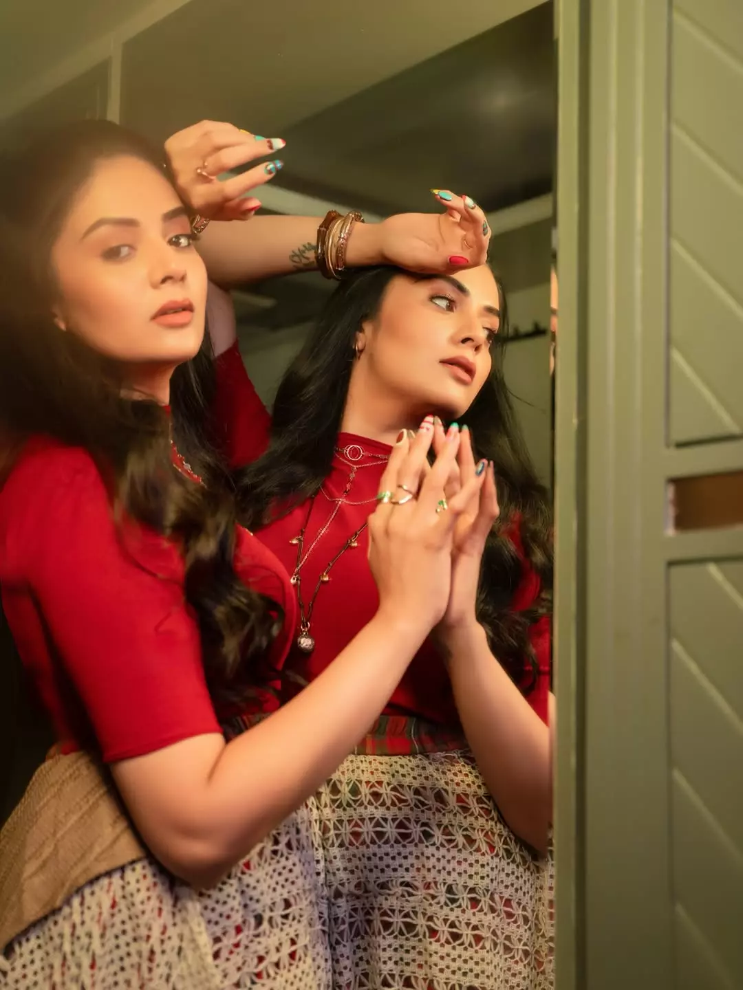 Sreemukhi Slays in Red with Effortless Elegance