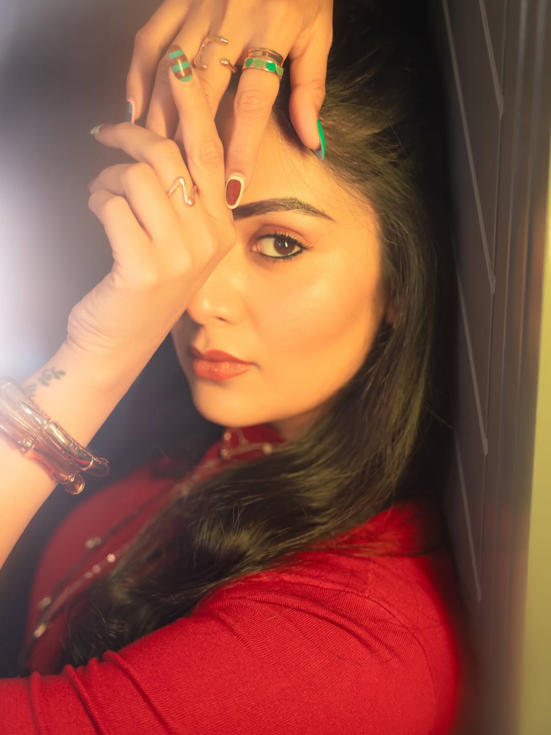 Sreemukhi Slays in Red with Effortless Elegance Sreemukhi Slays in Red with Effortless Elegance
