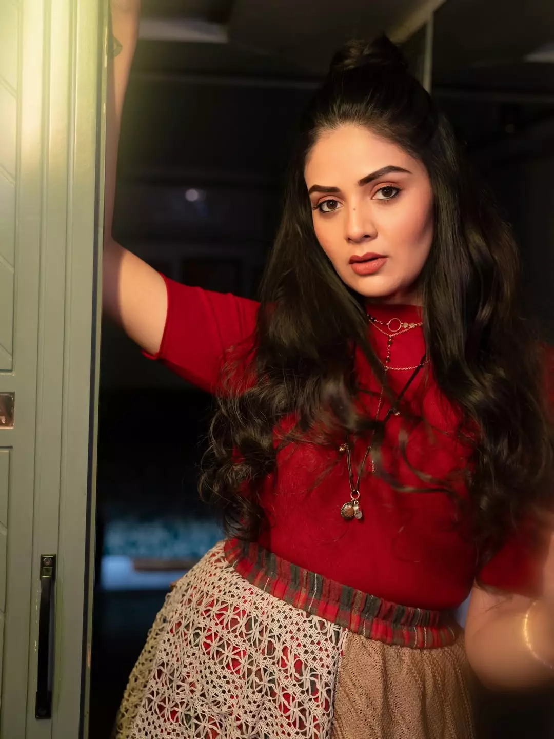 Sreemukhi Slays in Red with Effortless Elegance