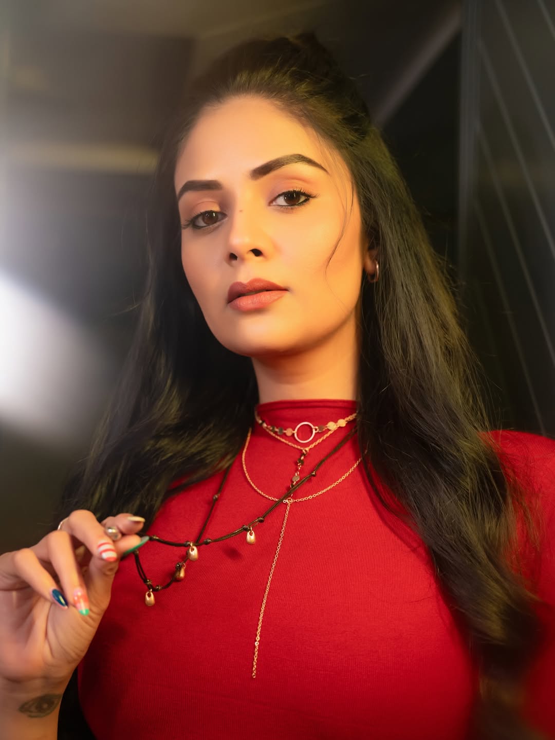 Sreemukhi Slays in Red with Effortless Elegance Sreemukhi Slays in Red with Effortless Elegance