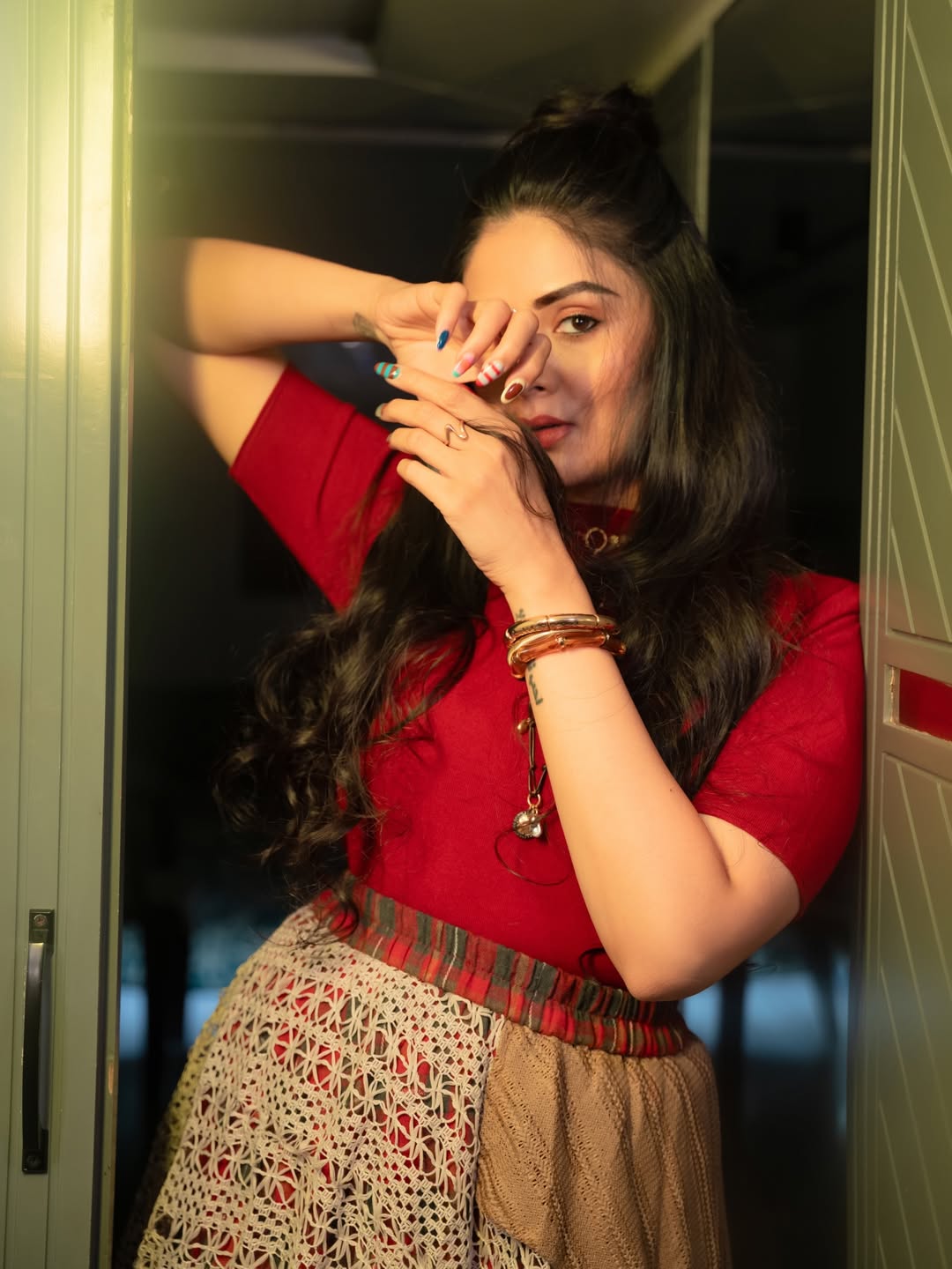 Sreemukhi Slays in Red with Effortless Elegance Sreemukhi Slays in Red with Effortless Elegance