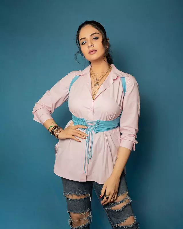 Sreemukhi Slays in Red with Effortless Elegance