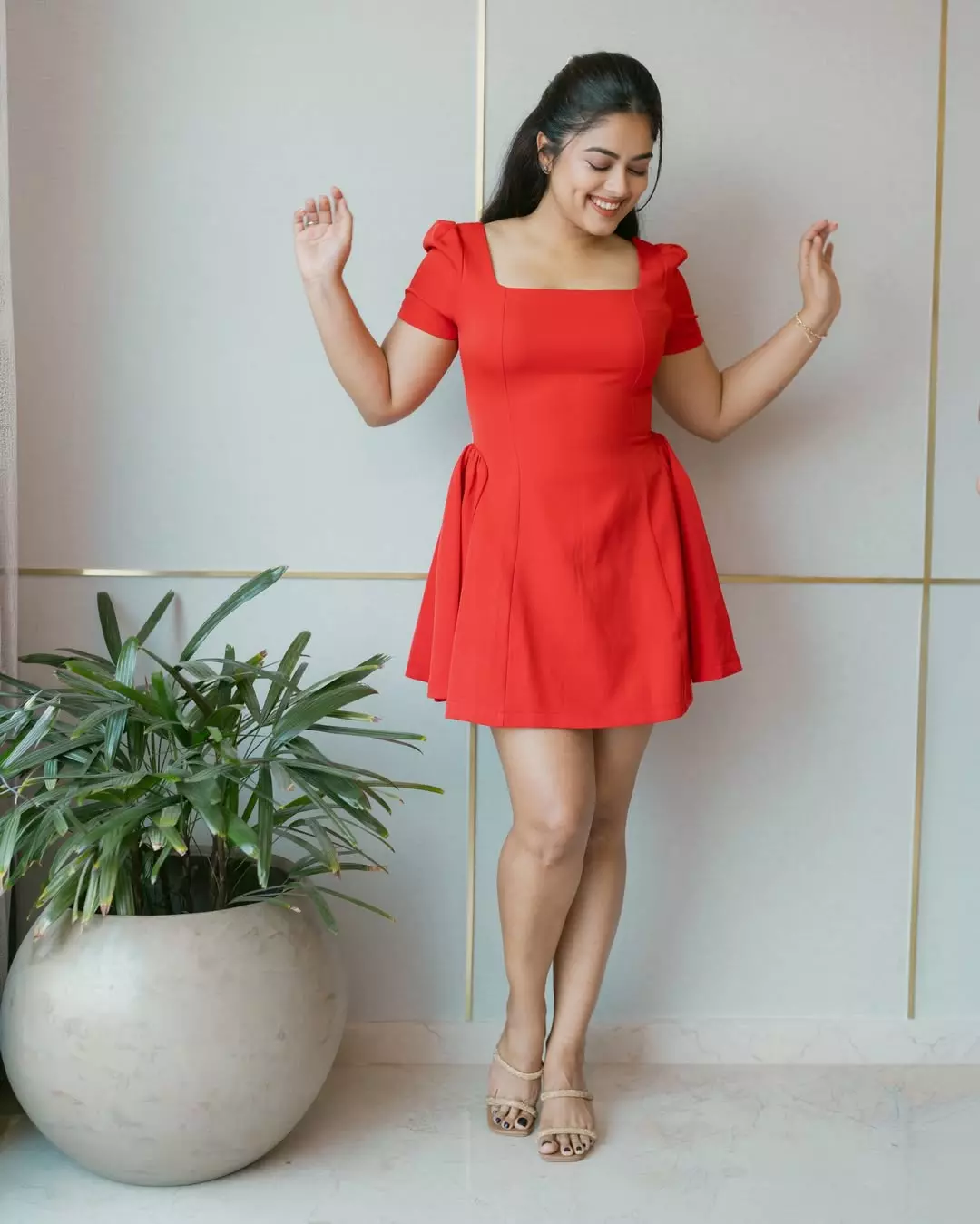 Siddhi Idnani Turns Heads in Stunning Red Mini Dress Photoshoot