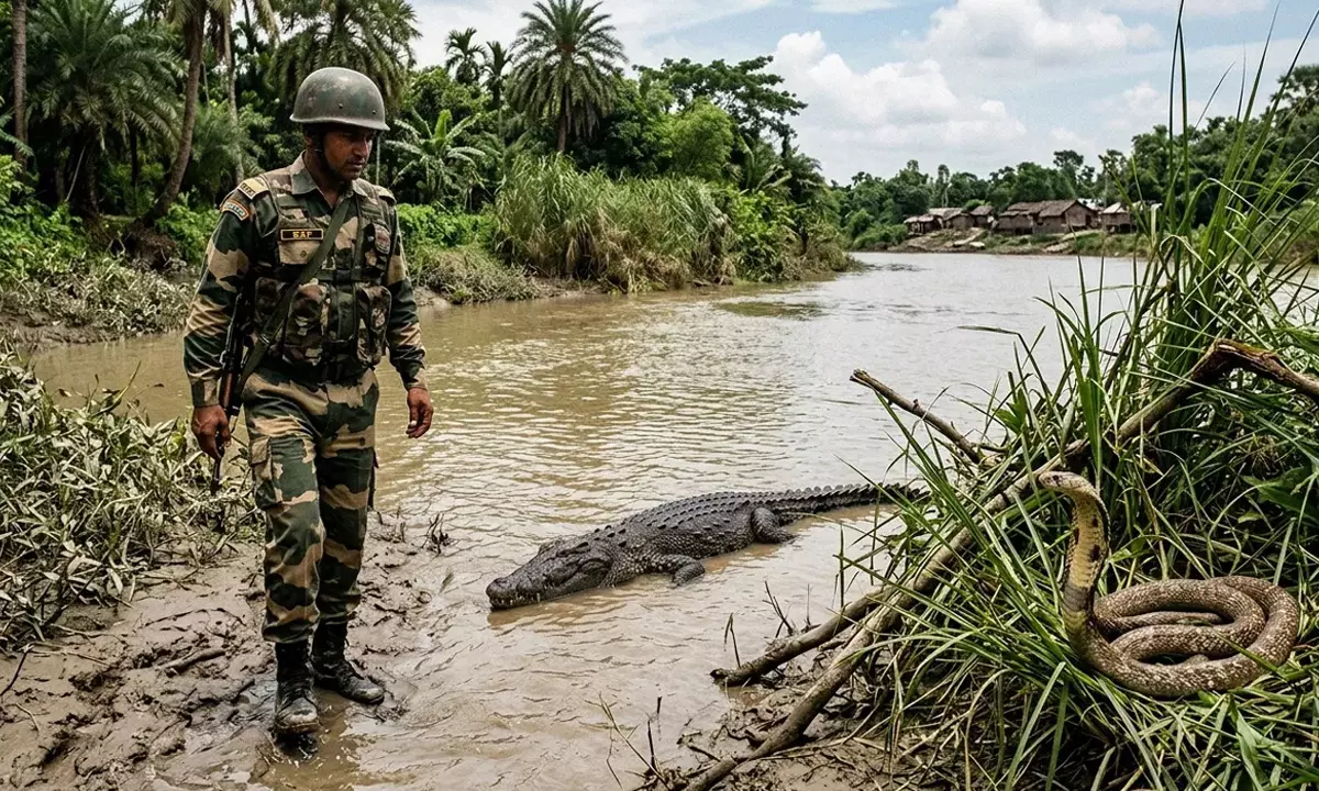 బార్డర్ లో పాములు, మొసళ్లు.. సరిహద్దు రక్షించుకోవడంతో భారత్ ప్రకృతి వ్యూహం..