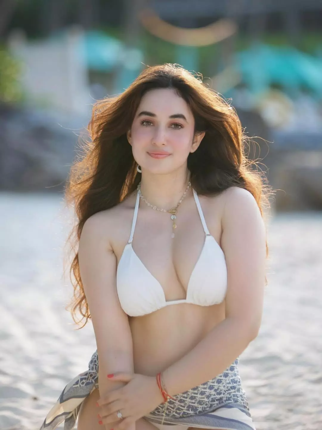 Beachside Glow: Aditi Budhathoki in Tropical Elegance