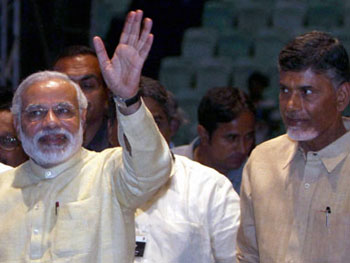 Chandrababu naidu waiting for Narendra Modi