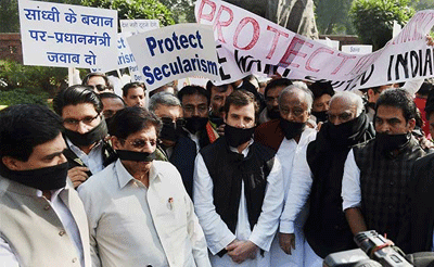 Rahul Gandhi At Protest Frontline, BJP Sings Bhajan At Same Location