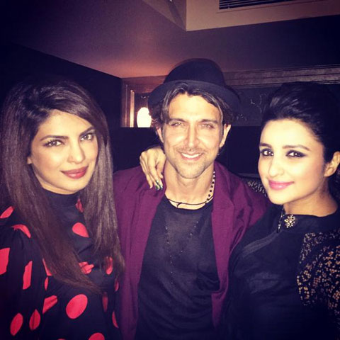 Hrithik Roshan with Priyanka And Parineeti chopra