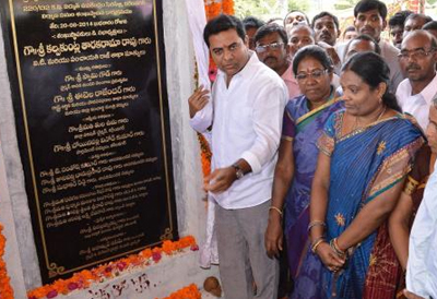 KTR With Yerravalli villagers
