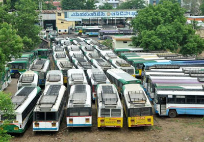 Bus strike in Andhra Pradesh and Telangana