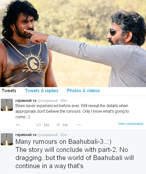 బాహుబలి కథ 2 తో ముగుస్తుంది -రాజమౌళి