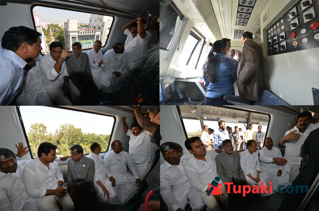 తెలంగాణ మంత్రులు మెట్రో రైలెక్కారు