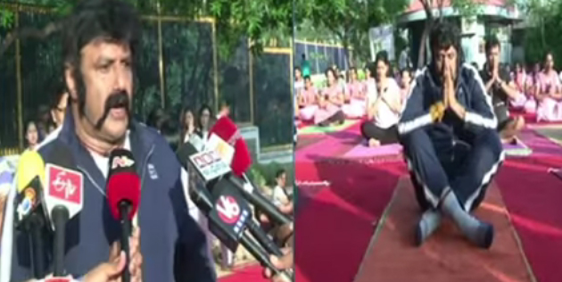 Watch: Balakrishnas Yoga Asanas!
