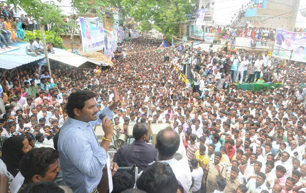 YS Jagan moves from Chappals to Brooms