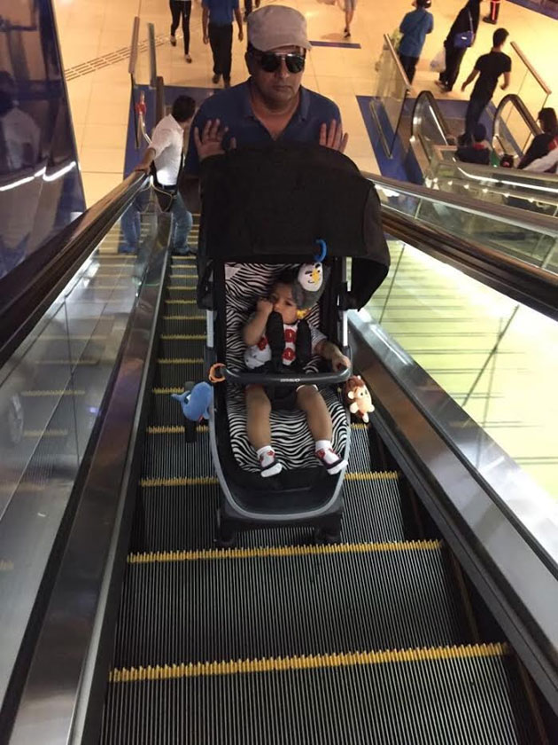 Senior Actor caught Baby Sitting