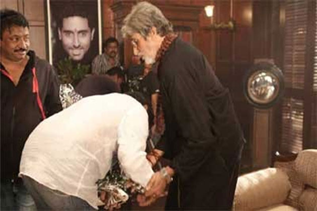 Whos feet does Balakrishna touch?