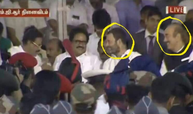 Rahul caught smiling at Jayalalithaa Funeral