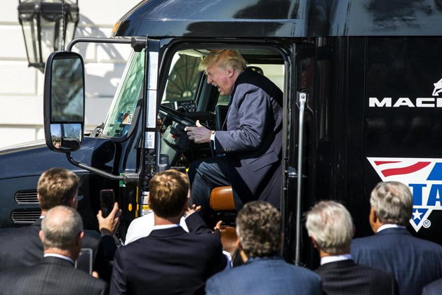 Watch: Trump pretends driving a Truck!