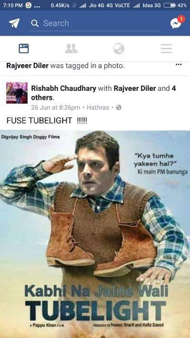 Viral Pic: Rahul Gandhi as Tube Light!