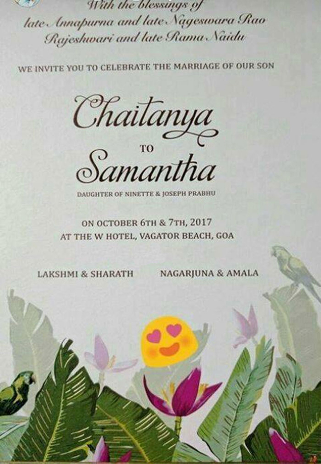 Chaitu-Sam Wedding Card