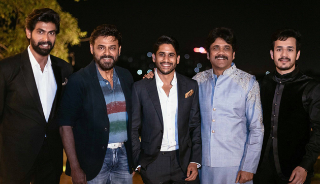 Two filmy families on stage for this hero!