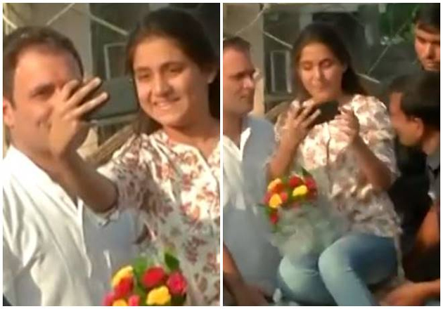 రాహుల్ గాంధీతో సెల్ఫీ కోసం ఏం చేసిందో తెలుసా?