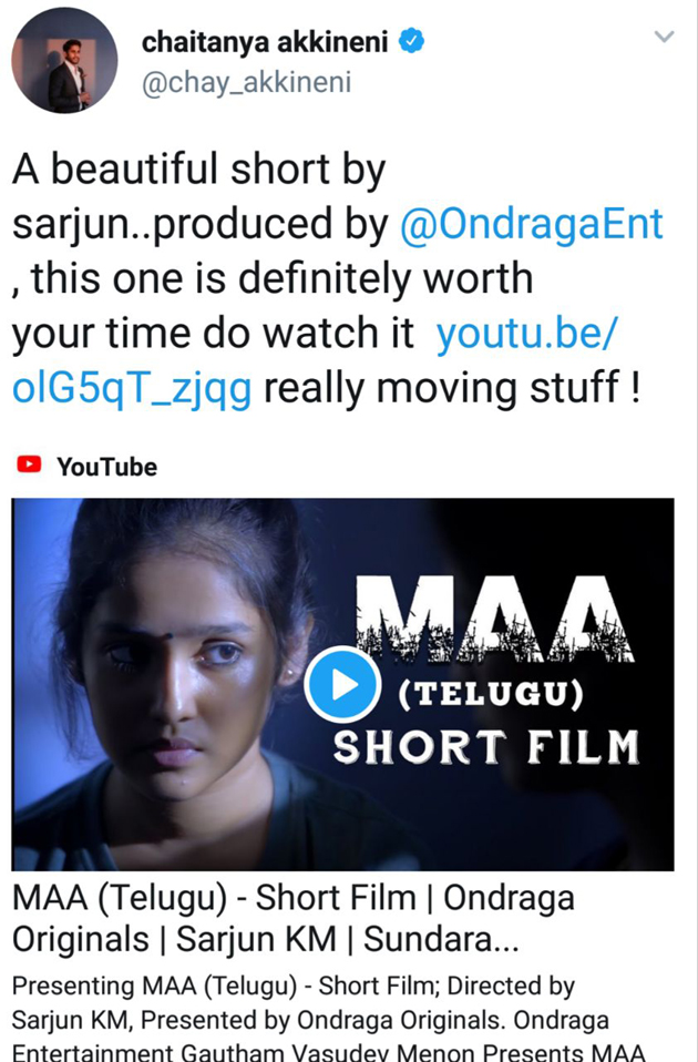 Naga Chaitanya Loves That Short Film