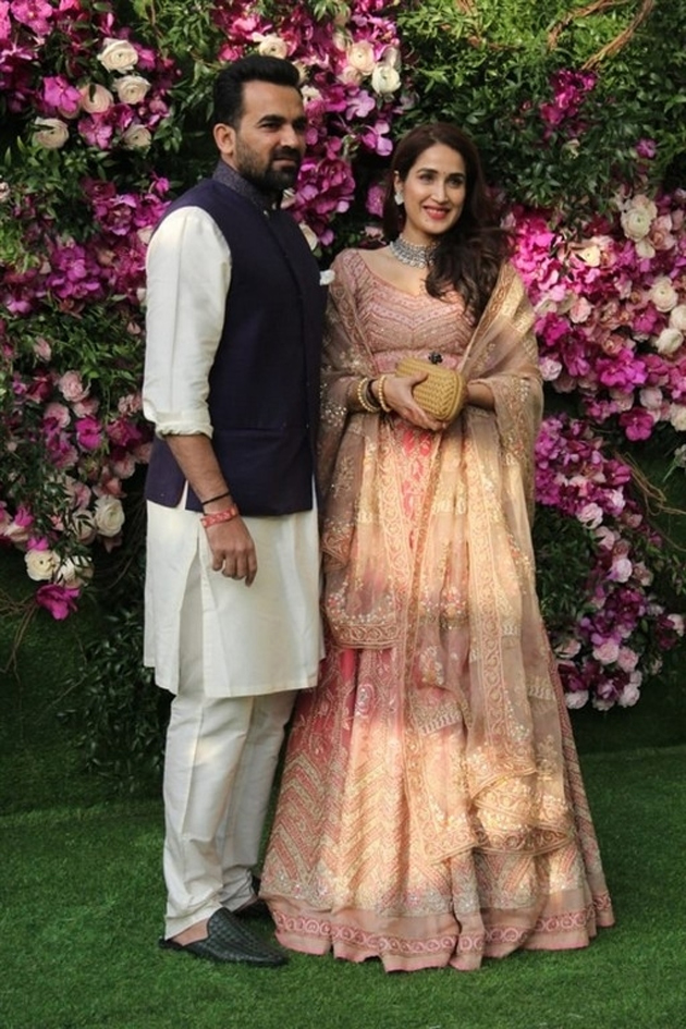 sachin and babi light blue dress Akash Ambani-Shloka Mehta engagement: A look at who wore what main image 1