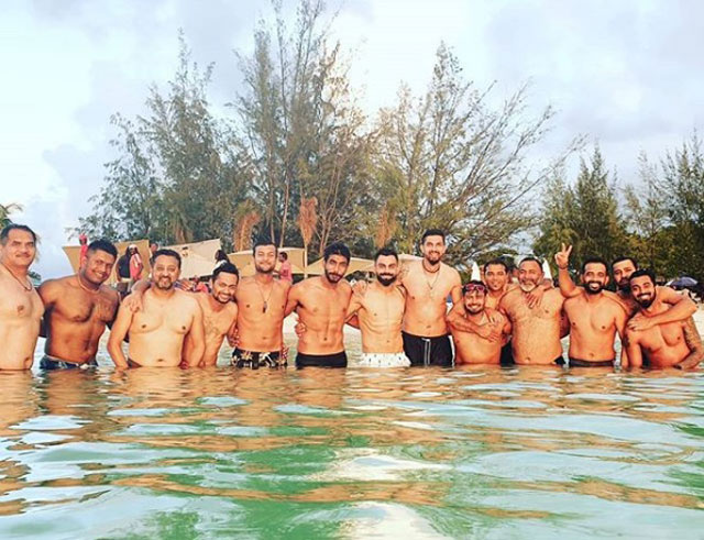 Kohlis Stunning Day At Beach With Boys