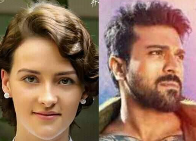 Ram Charan and Olivia shooting for RRR