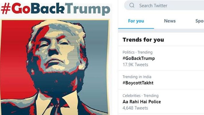 ట్రంప్ కు ట్విట్టర్ షాక్.. హోరెత్తిన గో బ్యాక్