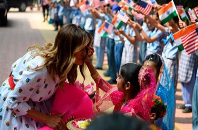 ఢిల్లీ స్కూల్‌ లో సందడి చేసిన మెలానియ ట్రంప్