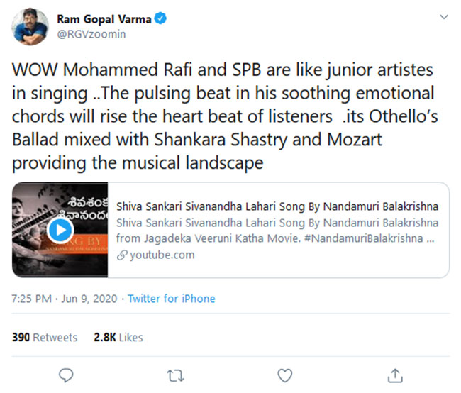 RGVs Epic Response For Balakrishnas Shiva Sankari RGVs Epic Response For Balakrishnas Shiva Sankari