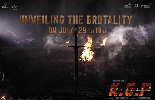 జులై 29న కేజీఎఫ్ బృటాలిటీ లుక్ విడుదల!! జులై 29న కేజీఎఫ్ బృటాలిటీ లుక్ విడుదల!!