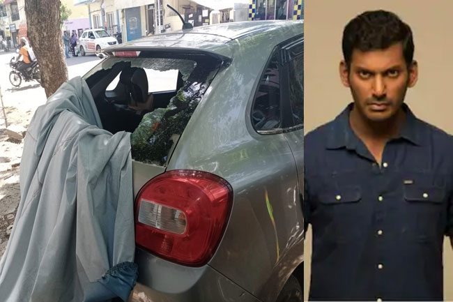 విశాల్ మేనేజర్ కారు ధ్వంసం.. ఆమెపై కేసు