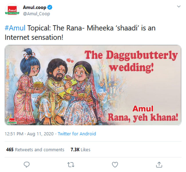 Amul Shares A Special Tweet About Ranas Wedding