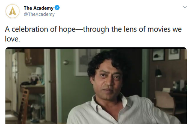 Irrfan Khan Gets Mentioned In The Oscars Celebration Of Hope!