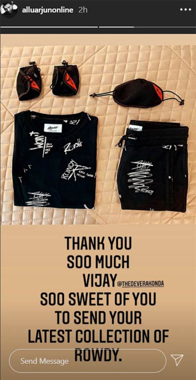 బన్నీకి రౌడీ బ్రాండ్‌ గిఫ్ట్‌