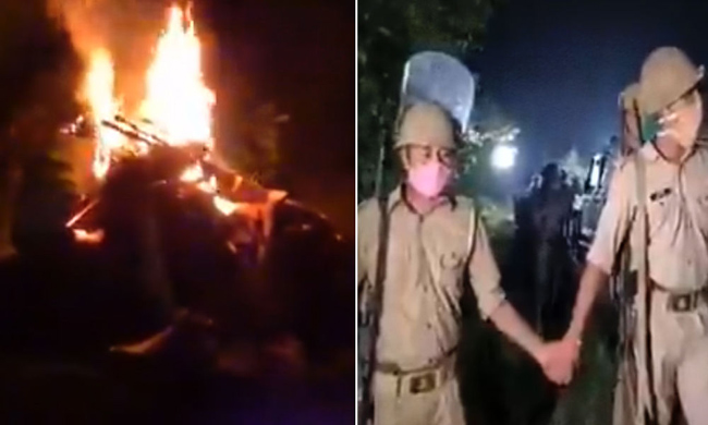 ఉద్రిక్తత: గ్యాంగ్ రేప్ బాధితురాలి అంత్యక్రియలు చేసిన పోలీసులు ఉద్రిక్తత: గ్యాంగ్ రేప్ బాధితురాలి అంత్యక్రియలు చేసిన పోలీసులు