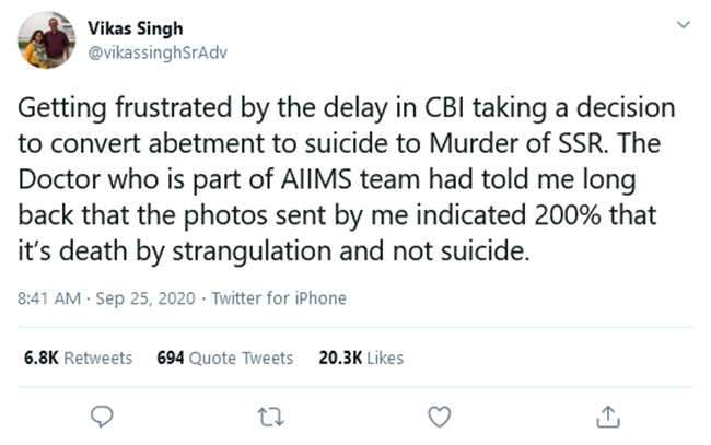 200% సుశాంత్ ది హత్యే.. ఆత్మహత్య కాదు