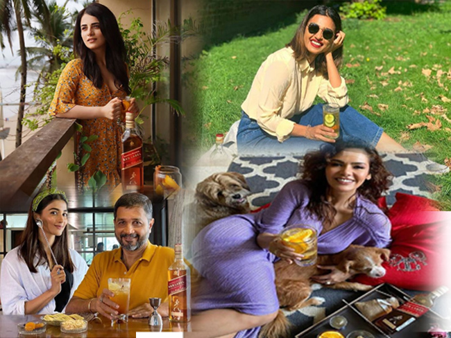 లిక్కర్ ని ప్రమోట్ చేస్తున్న ముద్దుగుమ్మలు...!