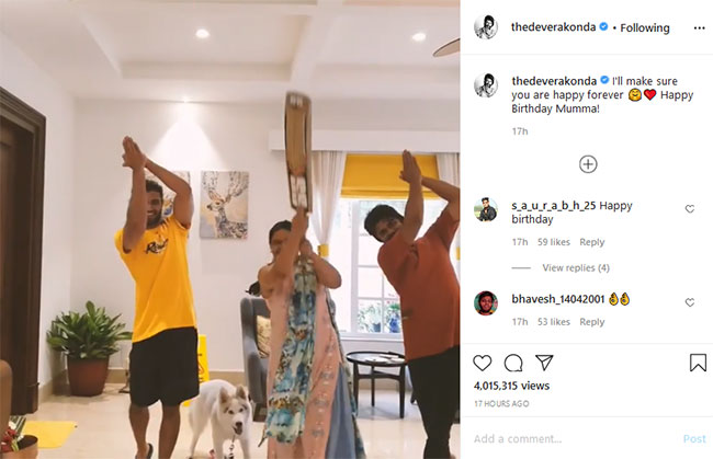 అమ్మకు లైఫ్‌ లాంగ్‌ హామీ ఇచ్చిన రౌడీ స్టార్‌