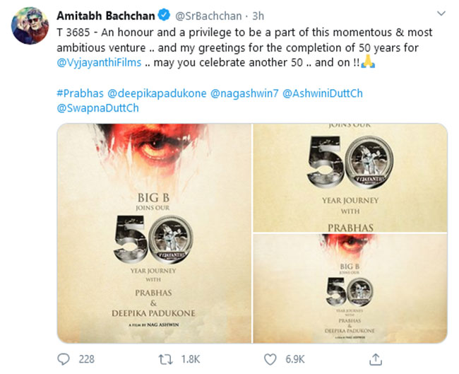 Amitabh Expresses His Happiness On Joining Nag Ashwins Film!